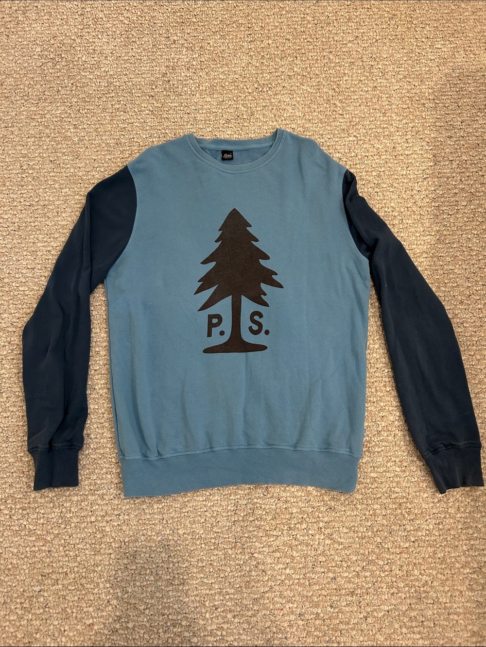 Poler Two-Tone Blue Crewneck with Tree Logo